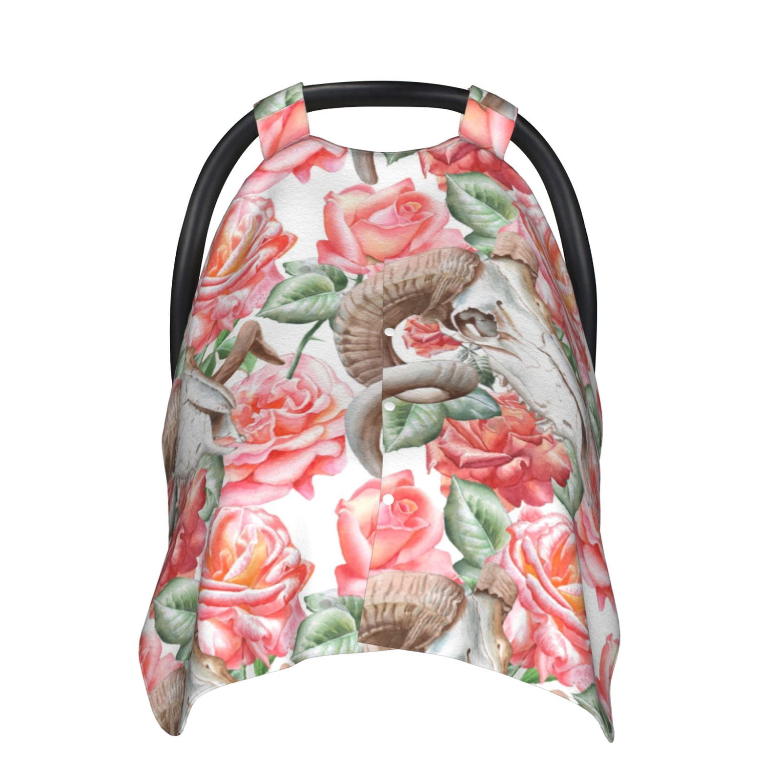 Car Seat Cover Baby - aesthetic roses goat skull Breathable Infant Car Seat Cover for Baby Carseat, Lightweight Comfort Baby Essentials Must Haves Newborn Stuff for Girl Boy