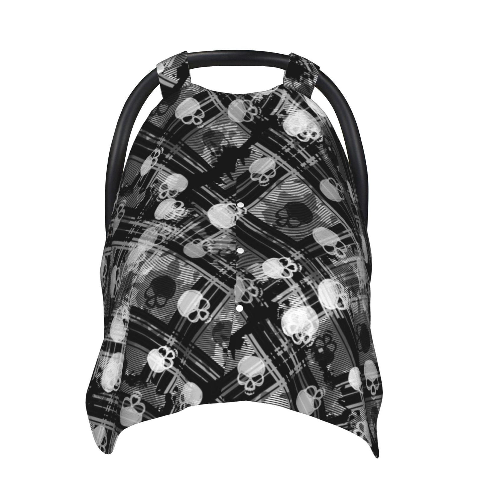Car Seat Cover Baby - black and white Skulls Breathable Infant Car Seat Cover for Baby Carseat, Lightweight Comfort Baby Essentials Must Haves Newborn Stuff for Girl Boy