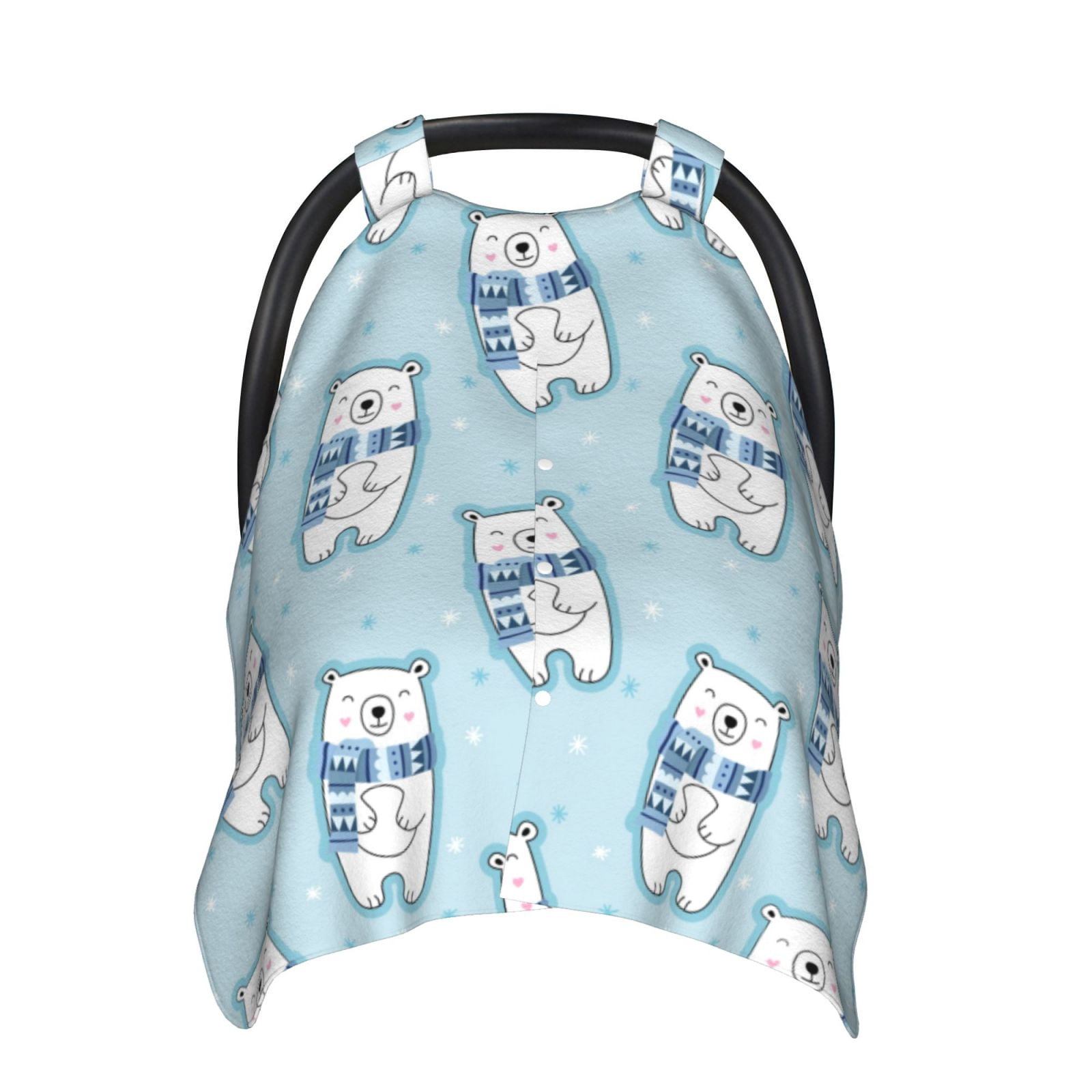 Car Seat Cover Baby - blue Scarf Bear Breathable Infant Car Seat Cover for Baby Carseat, Lightweight Comfort Baby Essentials Must Haves Newborn Stuff for Girl Boy