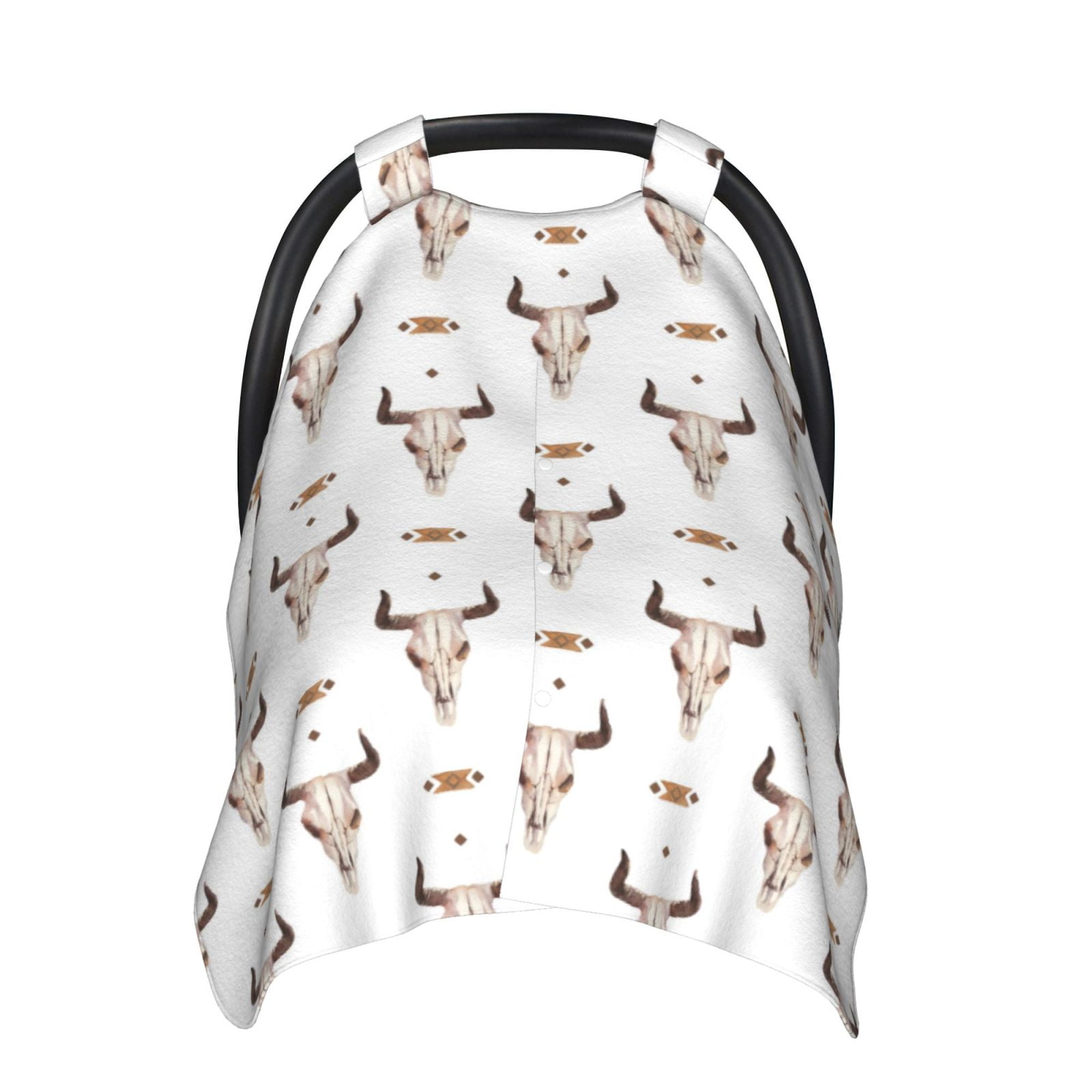 Car Seat Cover Baby - boho cow skull Indian style Breathable Infant Car Seat Cover for Baby Carseat, Lightweight Comfort Baby Essentials Must Haves Newborn Stuff for Girl Boy