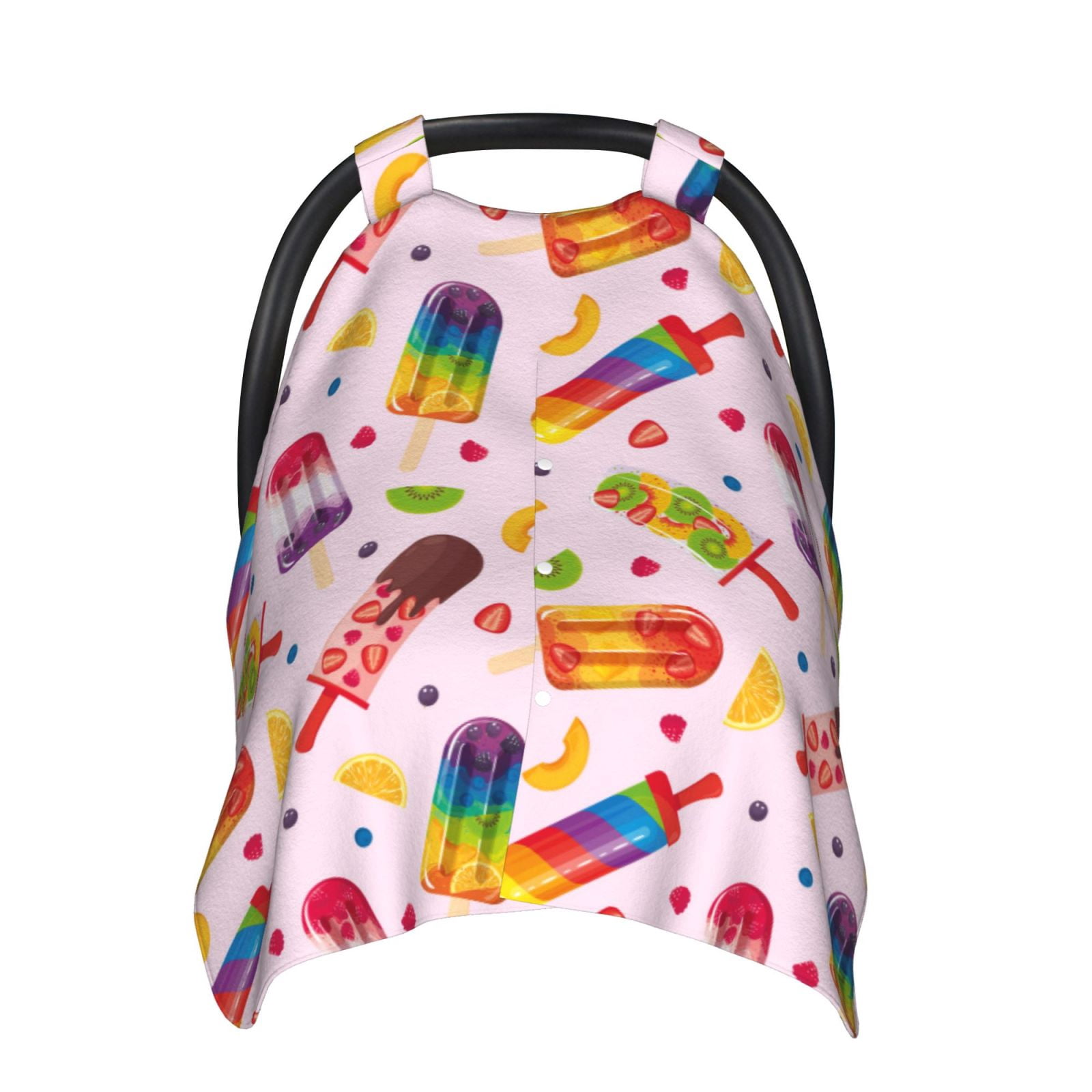 Car Seat Cover Baby - cartoon Popsicle Breathable Infant Car Seat Cover for Baby Carseat, Lightweight Comfort Baby Essentials Must Haves Newborn Stuff for Girl Boy