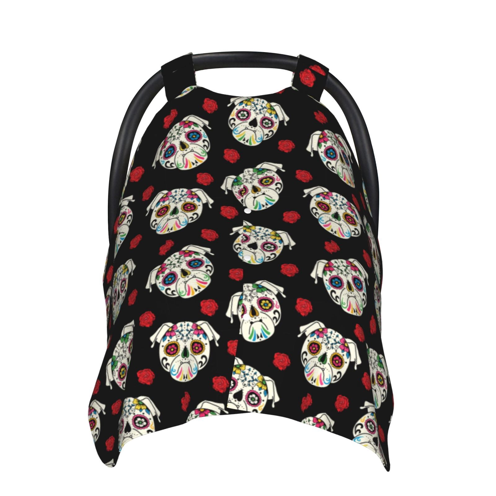 Car Seat Cover Baby - colorful Skull dog flower Breathable Infant Car Seat Cover for Baby Carseat, Lightweight Comfort Baby Essentials Must Haves Newborn Stuff for Girl Boy