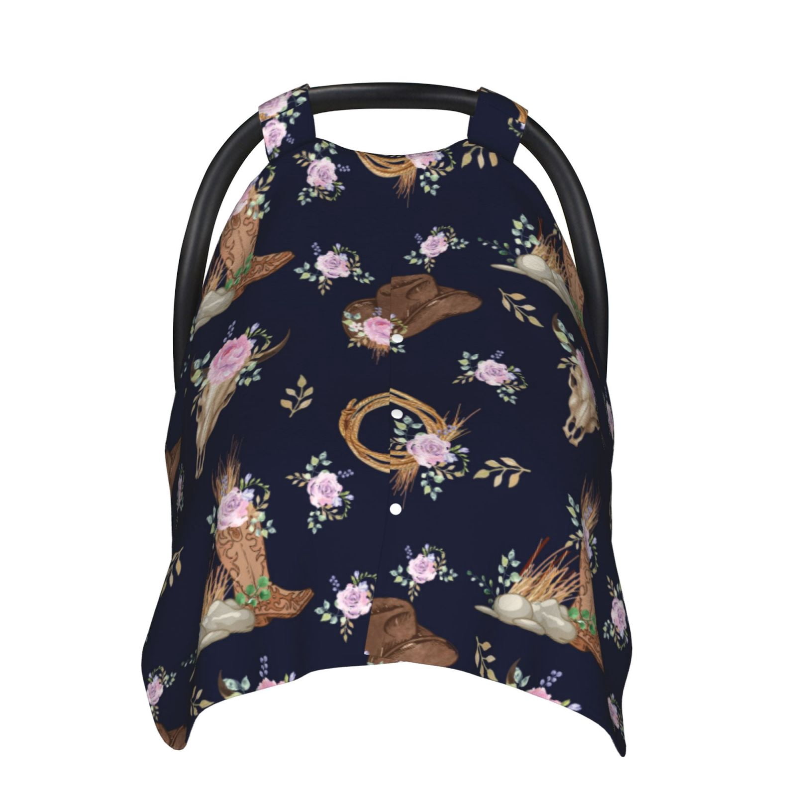Car Seat Cover Baby - cow skulls cowgirl flowers Breathable Infant Car Seat Cover for Baby Carseat, Lightweight Comfort Baby Essentials Must Haves Newborn Stuff for Girl Boy