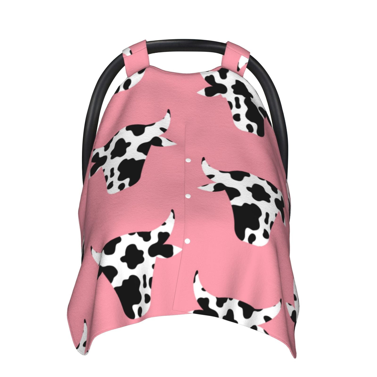 Car Seat Cover Baby - cute cow head pink print Breathable Infant Car Seat Cover for Baby Carseat, Lightweight Comfort Baby Essentials Must Haves Newborn Stuff for Girl Boy