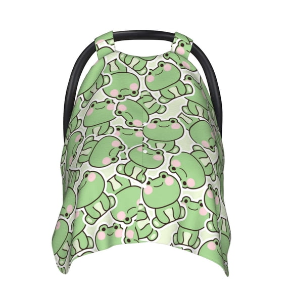 Car Seat Cover Baby - cute frog sitting pose funny Breathable Infant Car Seat Cover for Baby Carseat, Lightweight Comfort Baby Essentials Must Haves Newborn Stuff for Girl Boy