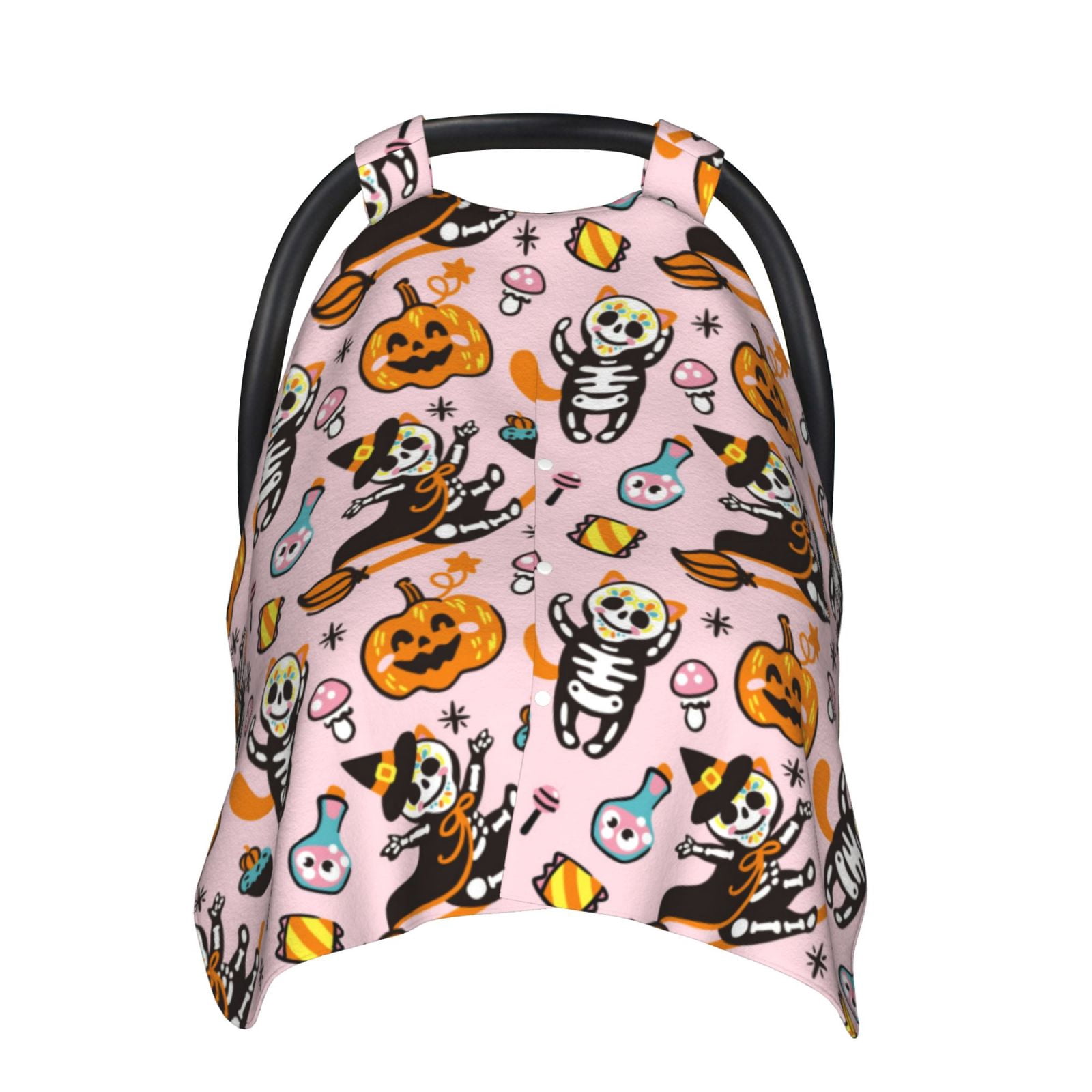 Car Seat Cover Baby - cute halloween pumpkin Breathable Infant Car Seat Cover for Baby Carseat, Lightweight Comfort Baby Essentials Must Haves Newborn Stuff for Girl Boy