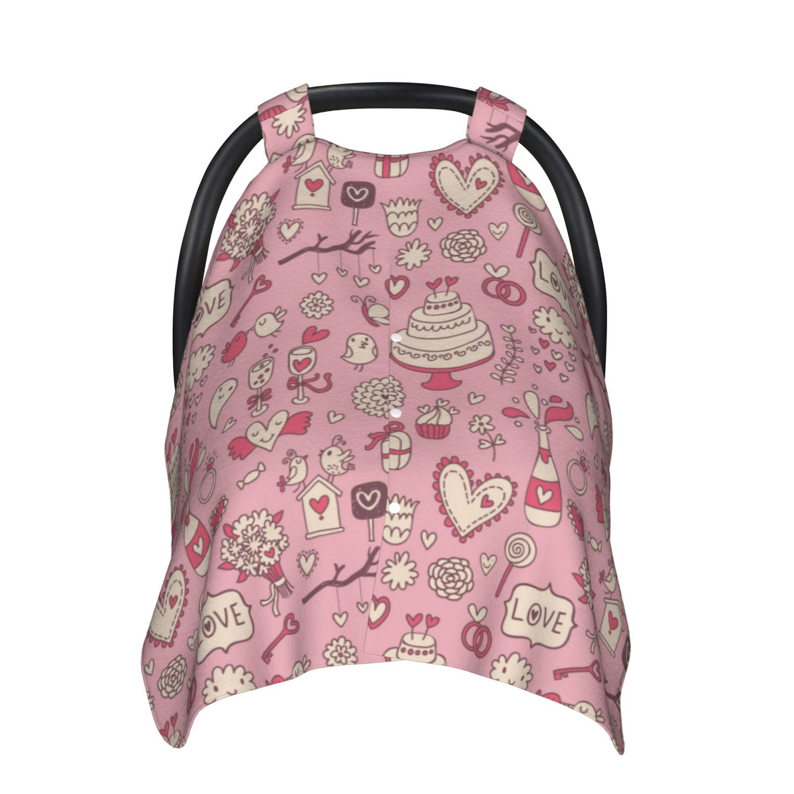 Car Seat Cover Baby, cute love Shopping Cart Cover for Baby Nursing