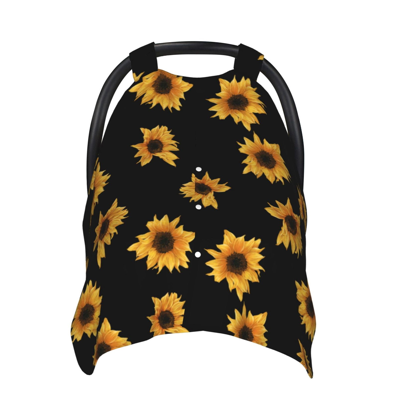 Car Seat Cover Baby - cute sunflowers black print Breathable Infant Car Seat Cover for Baby Carseat, Lightweight Comfort Baby Essentials Must Haves Newborn Stuff for Girl Boy