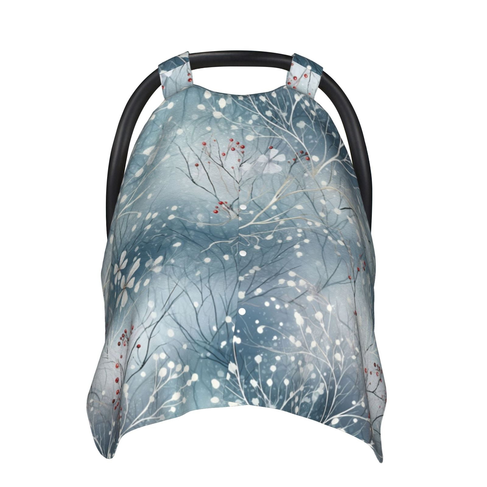 Car Seat Cover Baby - enchanted winter snowflake holly Breathable Infant Car Seat Cover for Baby Carseat, Lightweight Comfort Baby Essentials Must Haves Newborn Stuff for Girl Boy