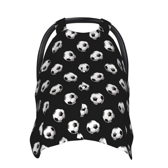 Car Seat Cover Baby - football soccer ball black Breathable Infant Car Seat Cover for Baby Carseat, Lightweight Comfort Baby Essentials Must Haves Newborn Stuff for Girl Boy