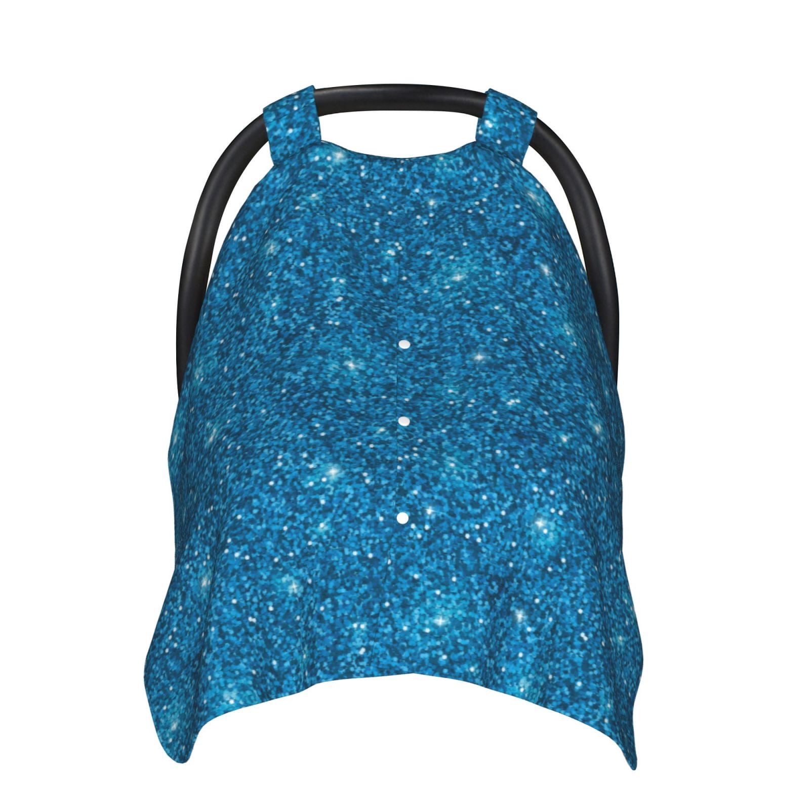 Car Seat Cover Baby - lightning Blue Glitter print Breathable Infant Car Seat Cover for Baby Carseat, Lightweight Comfort Baby Essentials Must Haves Newborn Stuff for Girl Boy