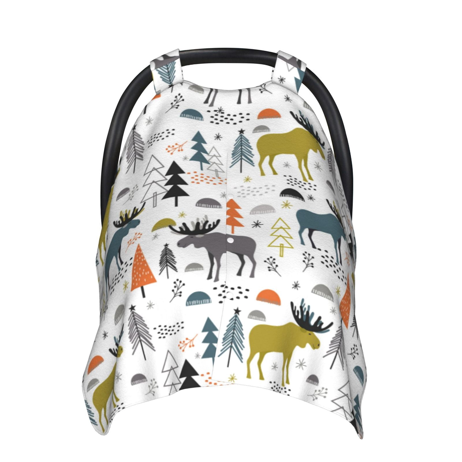 Car Seat Cover Baby - moose fores trees cartoon Breathable Infant Car Seat Cover for Baby Carseat, Lightweight Comfort Baby Essentials Must Haves Newborn Stuff for Girl Boy