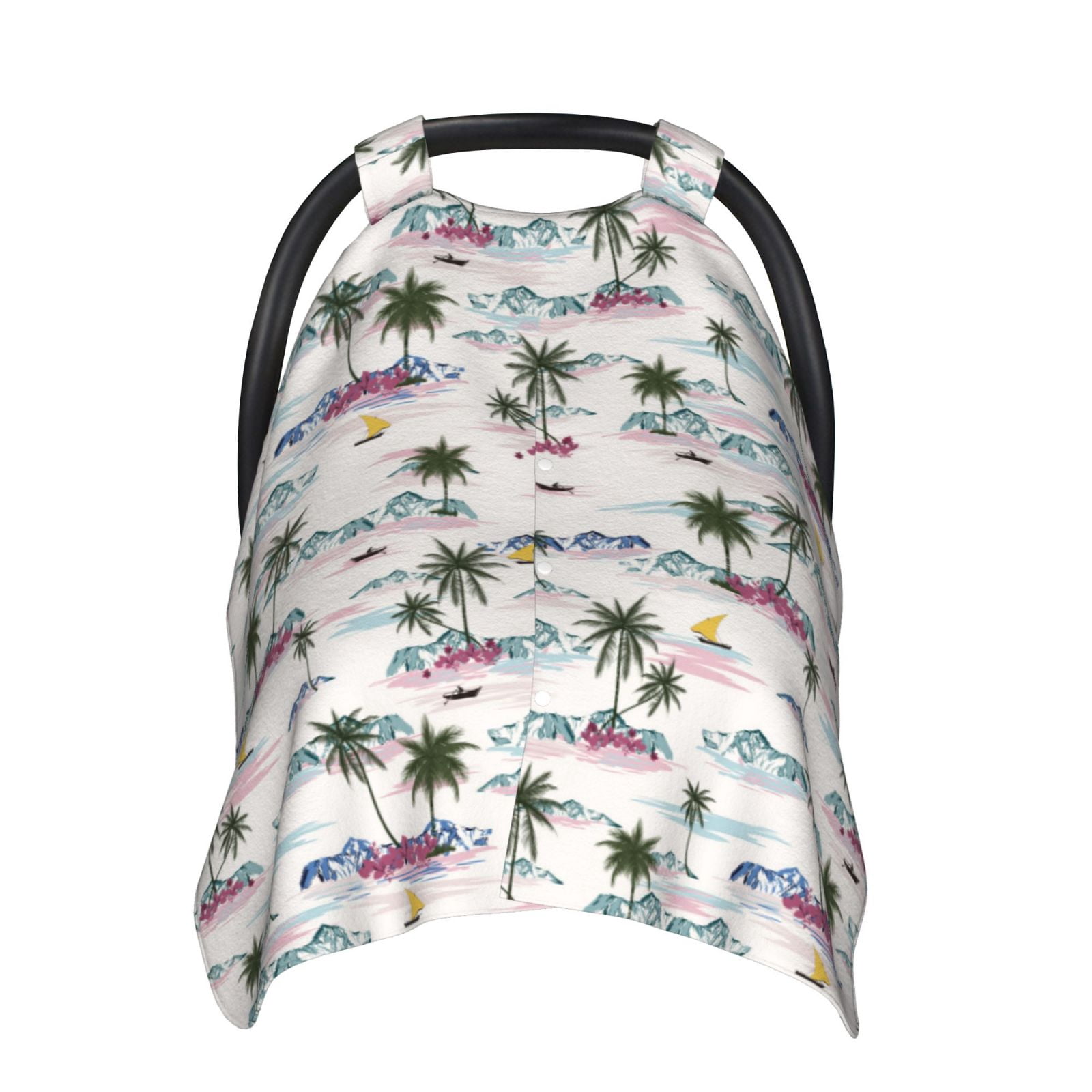 Car Seat Cover Baby - palm tree island_B Breathable Infant Car Seat Cover for Baby Carseat, Lightweight Comfort Baby Essentials Must Haves Newborn Stuff for Girl Boy