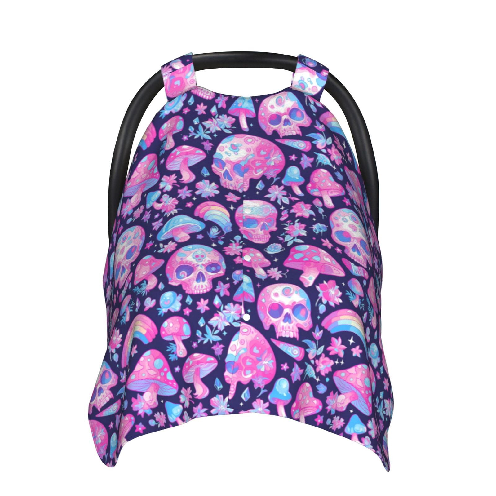 Car Seat Cover Baby - pink Skull rainbow mushroom Breathable Infant Car Seat Cover for Baby Carseat, Lightweight Comfort Baby Essentials Must Haves Newborn Stuff for Girl Boy