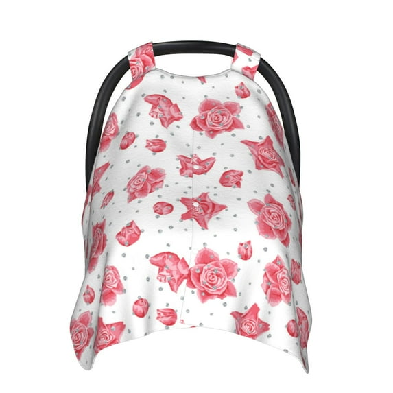 Car Seat Cover Baby - pink flowers_A Carseat Covers Baby for Girl Boy, Lightweight Newborn Car Seat Canopy Breathable Soft Infant Car Seat Cover