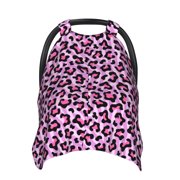 Car Seat Cover Baby - pink lilac Leopard Breathable Infant Car Seat Cover for Baby Carseat, Lightweight Comfort Baby Essentials Must Haves Newborn Stuff for Girl Boy