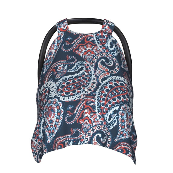 Car Seat Cover Baby - red Paisley Print Breathable Infant Car Seat Cover for Baby Carseat, Lightweight Comfort Baby Essentials Must Haves Newborn Stuff for Girl Boy