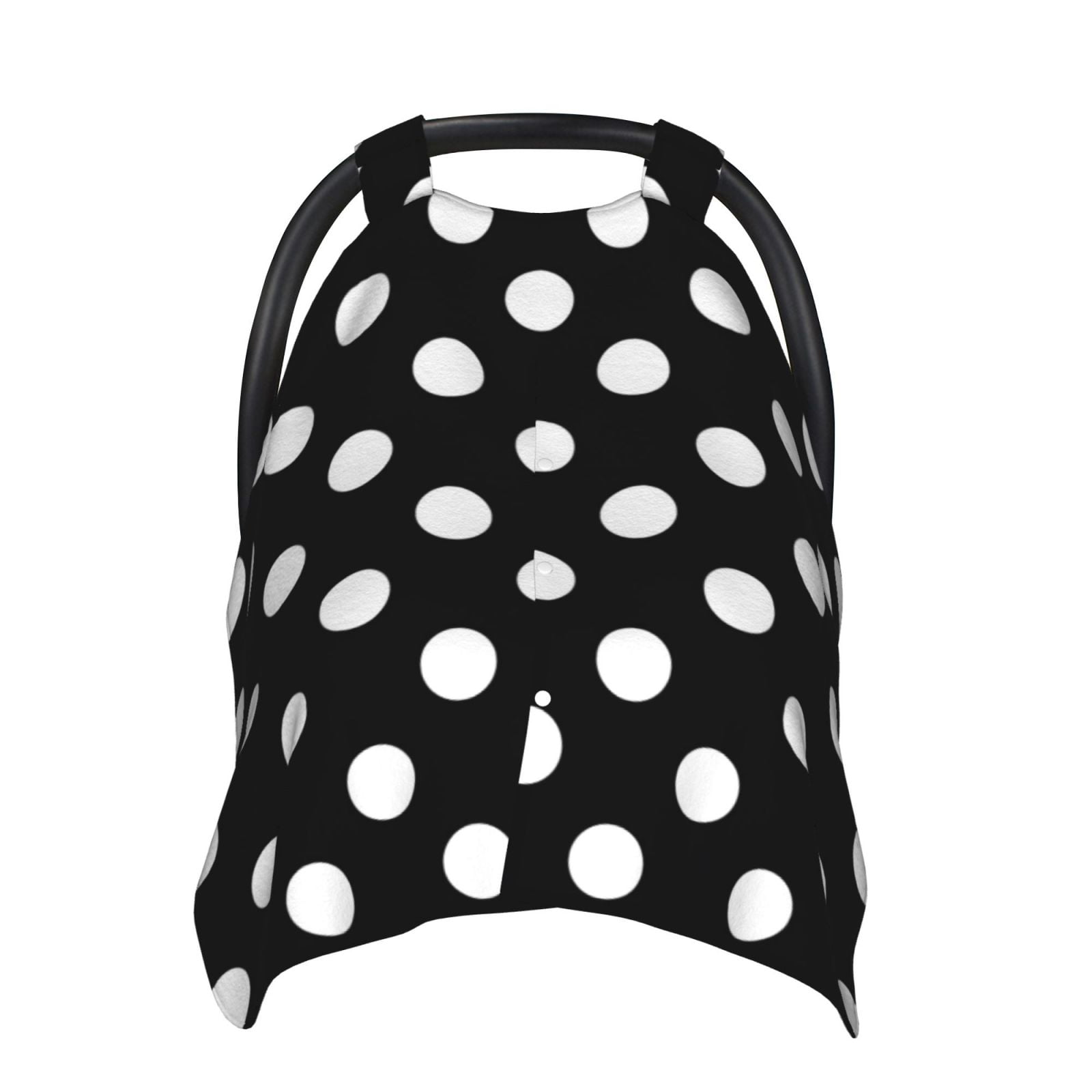 Car Seat Cover Baby - vintage white polka dot black Breathable Infant Car Seat Cover for Baby Carseat, Lightweight Comfort Baby Essentials Must Haves Newborn Stuff for Girl Boy
