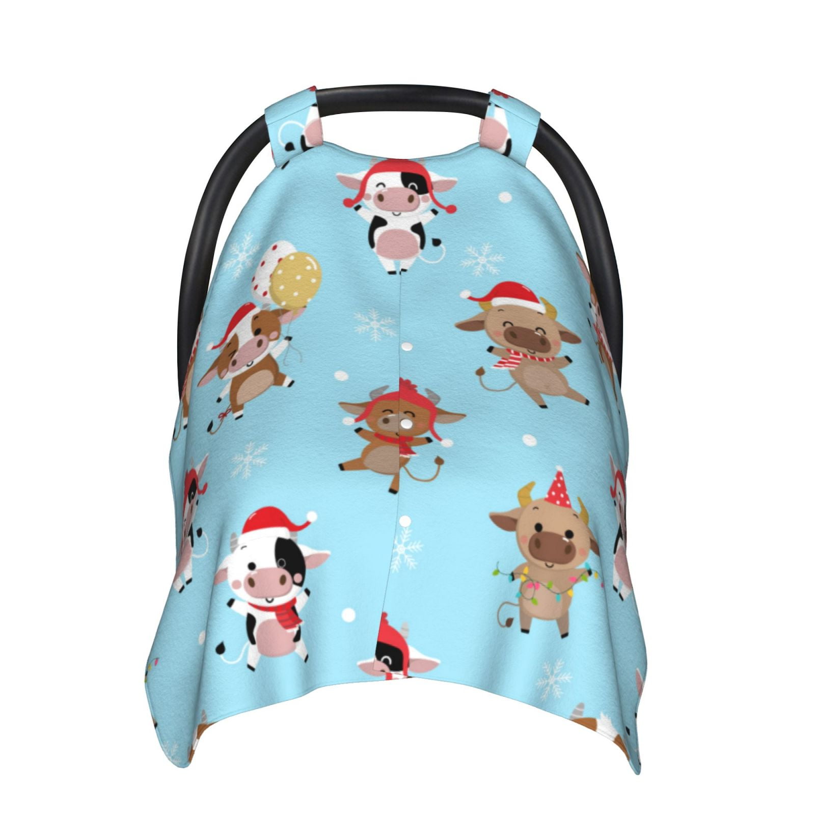 Car Seat Cover Baby - winter cow cute Breathable Infant Car Seat Cover for Baby Carseat, Lightweight Comfort Baby Essentials Must Haves Newborn Stuff for Girl Boy