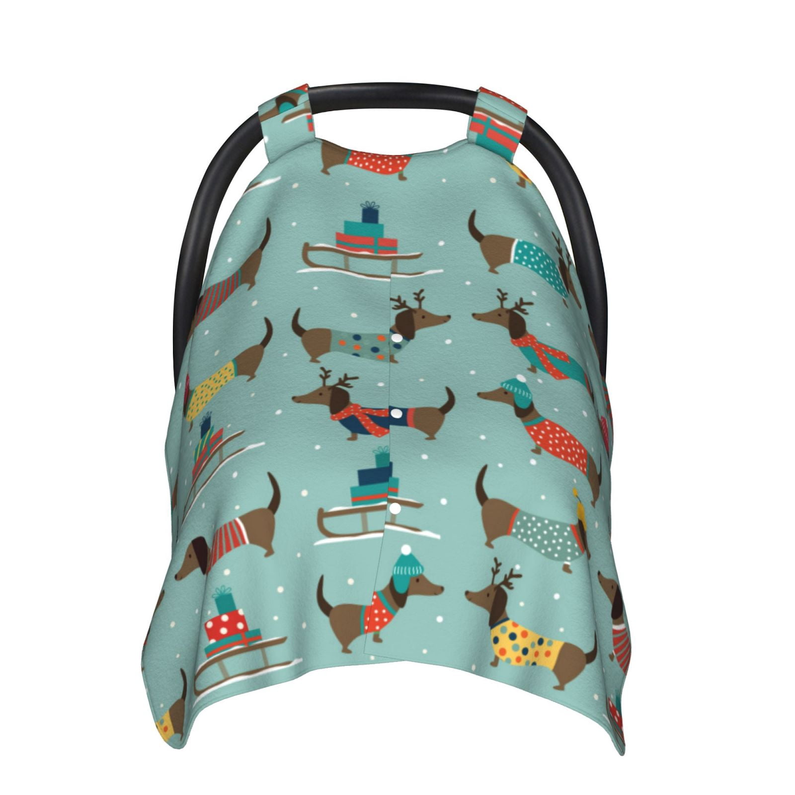 Car Seat Cover Baby - winter ski Dachshund Breathable Infant Car Seat Cover for Baby Carseat, Lightweight Comfort Baby Essentials Must Haves Newborn Stuff for Girl Boy