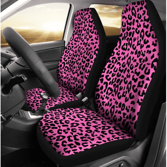 Car Seat Cover Colorful Pink Purple Animal Print Leopard CheetahPairFront Seat Covers Car Seat P