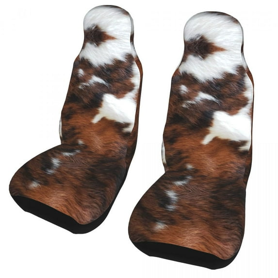 Car Seat Cover Faux Fur Cowhide Leather AutoFit Any Truck SUV 3D Print Animal Hide Fur Texture Buc