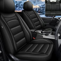 Car Seat Cover Fit for Jeep Gladiator 2020-2024 Waterproof Faux Leather Seat Protector Vehicle Cushion Covers Compatible Airbag Full Set 5 Seats Black