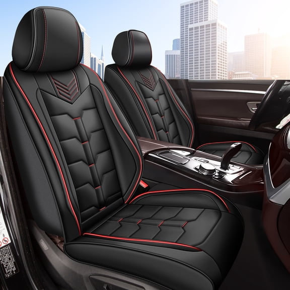 Car Seat Cover Fit for Kia Rio 2013-2025 Waterproof Leather Seat Covers Cushion Comfort Car Seat Protector Compatible Airbag Red,Full Set(2 Row 5 Seats)
