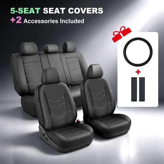 Car Seat Cover Fit for Mazda CX-30 2020-2026,Full Set Faux Leather Seat Protectors,Breathable,Easy Care,Non-Slip,Scratch Resistant,Black,2 Row 5 Seats