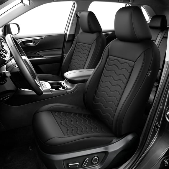 Car Seat Cover Fit for Toyota Corolla Cross 2022-2026,Full Set Faux Leather Seat Protector,Airbag Compatible,Breathable,Stretch Fit,Seat-Hugging Fit,Easy Install,Black,2 Row 5 Seats