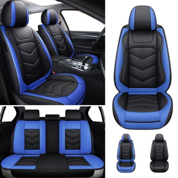 Car Seat Cover Fit for Chevrolet Equinox, Breathable and Waterproof 5-Seat Cushion Protector for Cruze Malibu Impala Prizm Black Blue