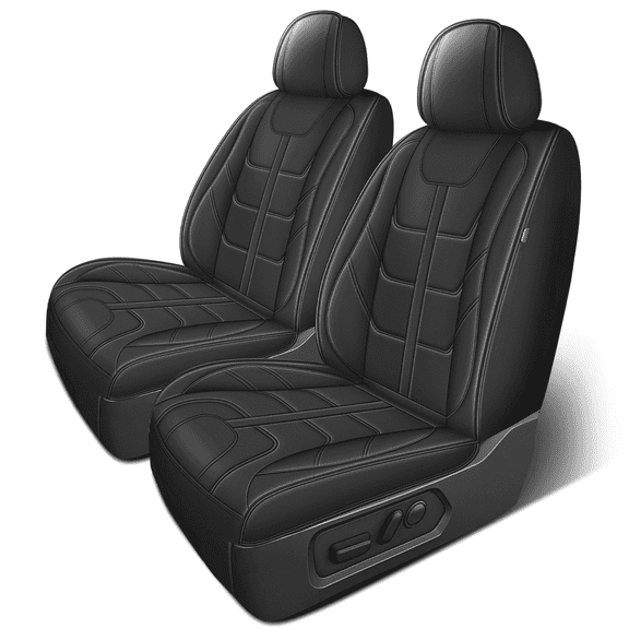 Car Seat Cover Fit for Jaguar F-Pace 2017-2025 Premium Non-Slip Leather Seat Cover Compatible Airbag Black,Front Set( 2 Seats)