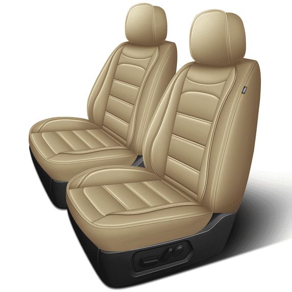 Car Seat Cover Fit for Nissan Maxima 2011-2025,Waterproof Leather Seat Protector,Full-Coverage Premium Auto Accessories Beige,Front Set(2 Seats)