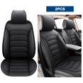 thumbnail image 1 of Car Seat Cover,For 2000-2023 Dodge Charger Challenger PU Leather Automotive Vehicle Cushion Covers Interior Accessories 2PCS Front Seat Cover, Black, 1 of 6