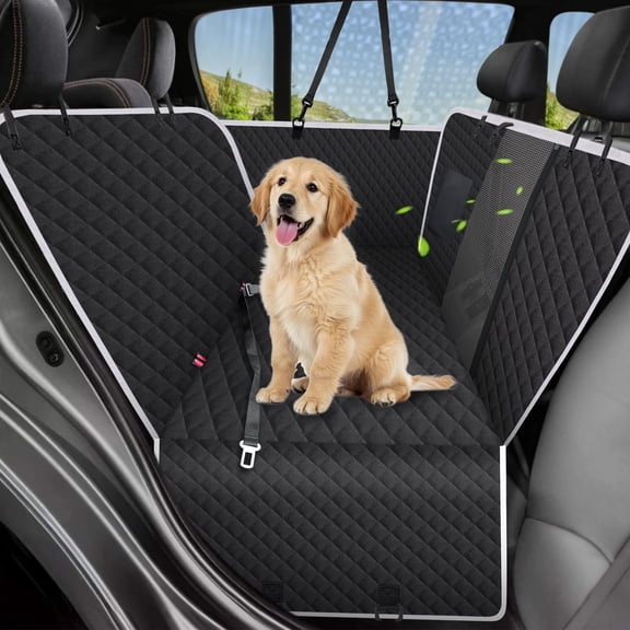 Car Seat Cover For Dogs Non-slip Dog Hammock With Mesh Window Scratch Proof Nonslip Protector Suvs Cars (black)