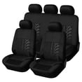 thumbnail image 1 of Car Seat Cover, Front & Split Rear Bench for Car, Breathable Embossed Design Automotive Interior Accessories, Airbags Compatible, Quick Setup Anti Slip Universal Fit Seat Covers for Car, SUV(Black), 1 of 14
