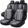 thumbnail image 1 of Car Seat Cover for Honda Accord 2014, Gray Car Seat Covers, PU Leather 5 Piece Full Set Retain Seatbelt Port Beautify Interior, 4-Door Sedans Only, Protect Car Seats, 1 of 6
