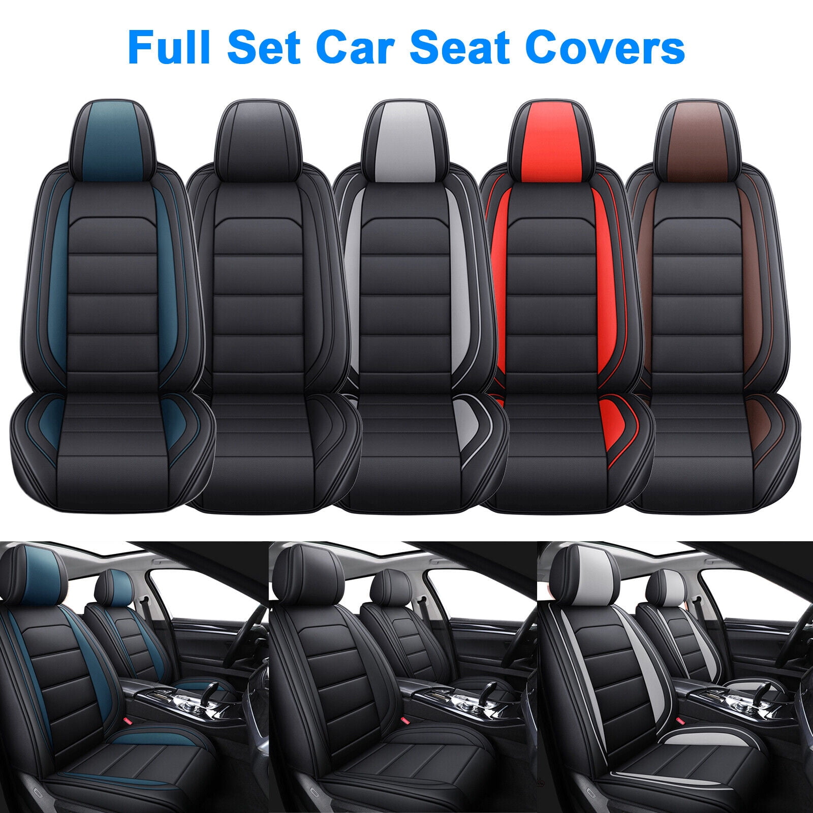 Car Seat Cover for Hyundai Elantra 5 Seats, Premium Pu Leather Seat