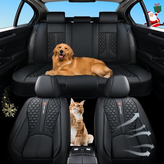 Car Seat Cover for Hyundai Elantra GT 2013-2020, Black Car Seat Covers, Leather, 5 Piece Full Set, With Lumbar Support, Waterproof, Beautify Interior, Beautify the Interior of Old Cars