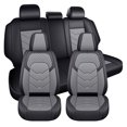 thumbnail image 1 of Car Seat Cover for Hyundai Kona 2020, Black and Gray Car Seat Covers, Perforated Quilted Leather Full Set of 5 Seats Adjustable Split Rear Seat Suitable for All Seasons, Airbag-Compatible, 1 of 9
