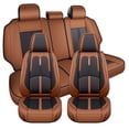 thumbnail image 1 of Car Seat Cover for Jeep Wrangler 2018, Black and Orange Car Seat Covers, Perforated Breathable Leather 5 Seats Full Set Non-Slip Lining Suitable for All Seasons, Only 4 Doors, Protect Car Seats, 1 of 9