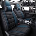 thumbnail image 1 of Car Seat Cover for Kia Optima 5 Seats, Premium Pu Leather Seat Cushion Protector with Pillow, Front Rear Full Set for Amanti/ Cadenza/ Forte/ K900 Black&Blue, 1 of 14
