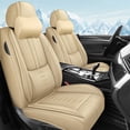 thumbnail image 1 of Car Seat Cover for Kia Rio 2017, Premium Leather Front two seats With a Headrest and Lumbar Support Beautify Interior, Beige Car Seat Covers, SX,EX,LX,S, Airbag-Compatible, 1 of 7