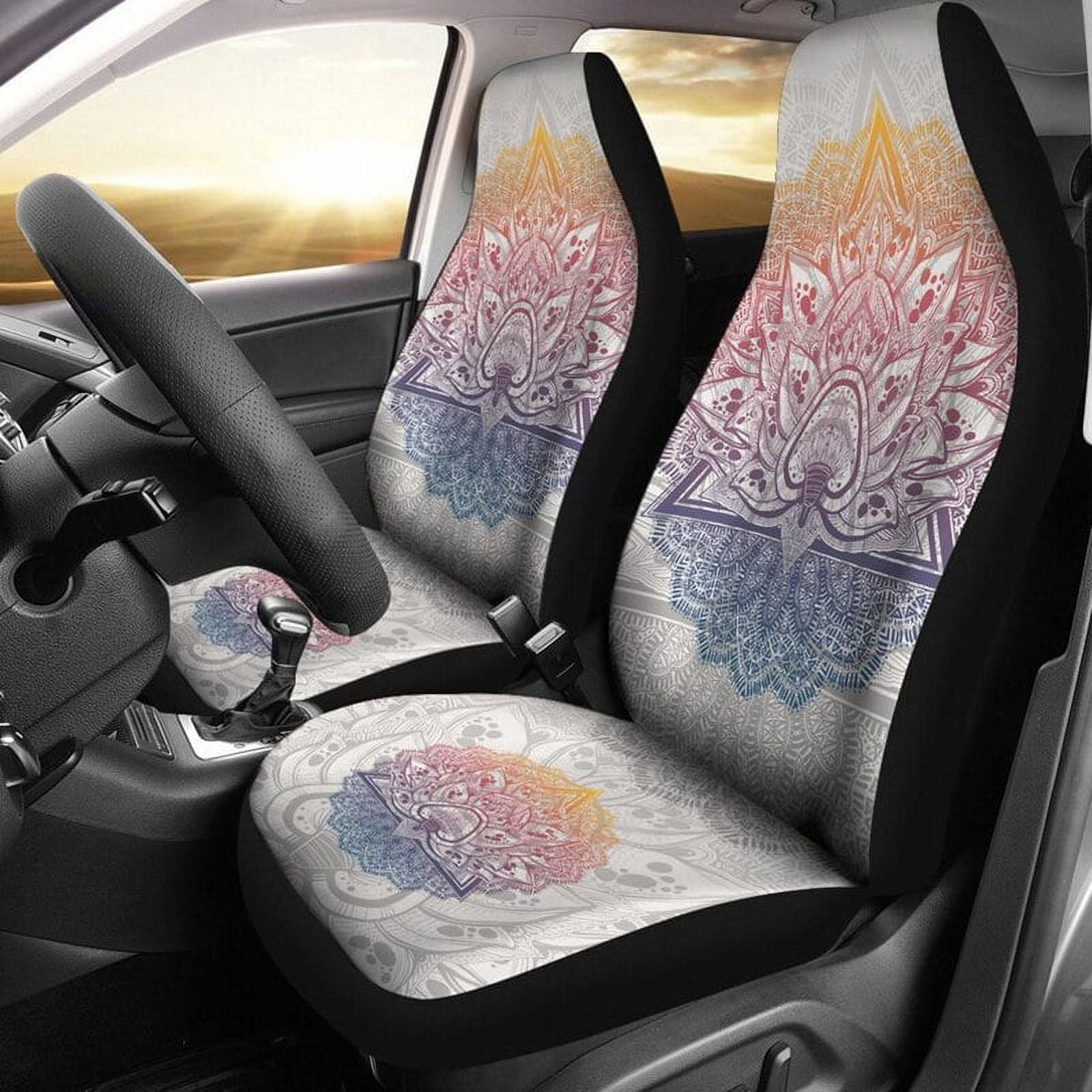 Floral Hippie, Car Seat Cover, 2 Front Seat Covers, Hippie Spiritual, Car Accessories, Floral, Car Covers, shops Seat Covers, Multi Colored