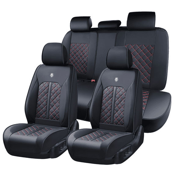 Car Seat Cover for Mazda 6 2003-2021, Red Edge Car Seat Covers, Waterproof Faux Leather, 5 Seats Full Set, Non-slip, Easy to Clean and Install, Beautify Interior, Beautify the Interior of Old Cars