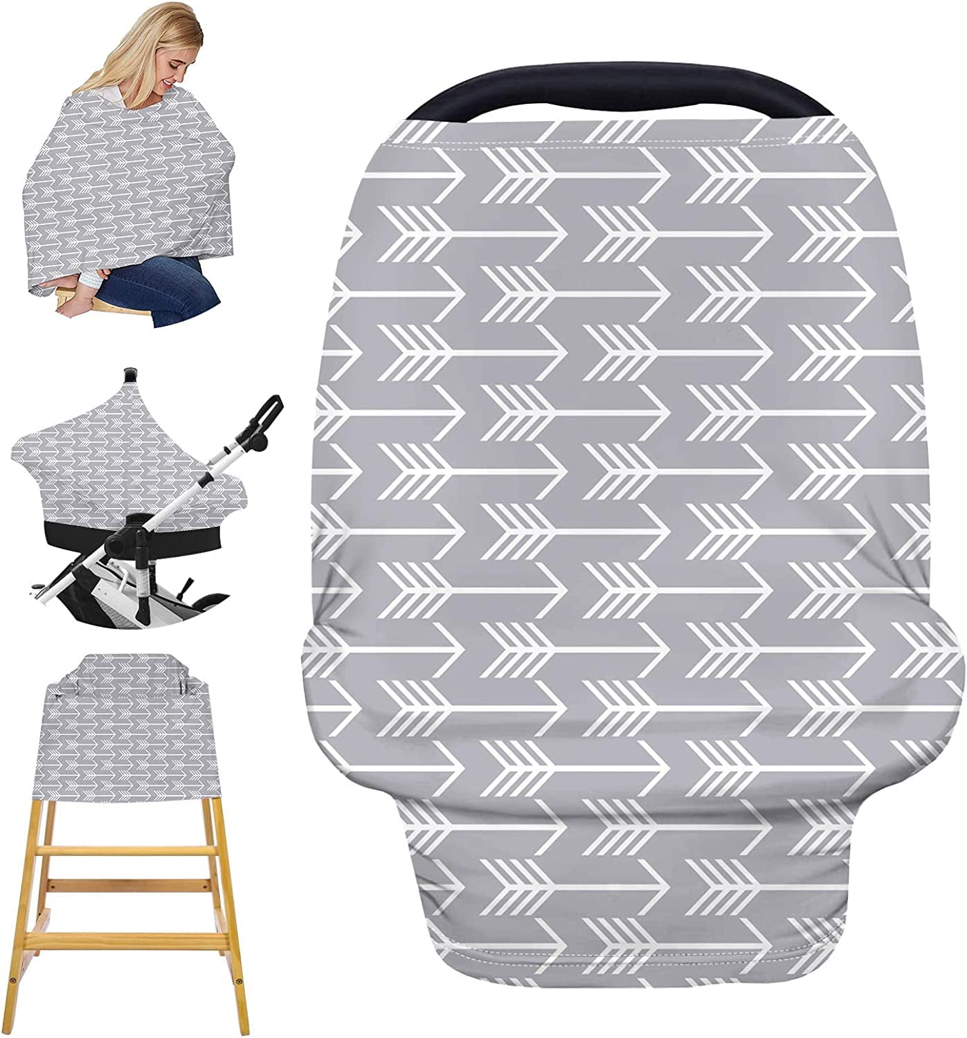 Car Seat Cover MultiUse Fashion Print Baby Carseat Canopy. Privacy