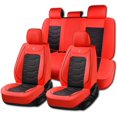 thumbnail image 1 of Car Seat Cover, Red Seat Cover for Kia Forte 2009-2025, Waterproof Artificial Leather 5-Seat Full Cover, Simple and Versatile Style, Protects Car Interior, Compatible with Airbags, 1 of 27