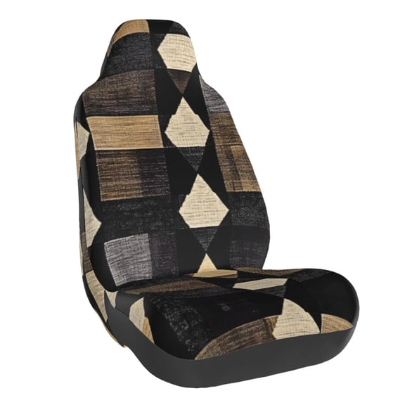 Car Seat Cover Set (1-Piece) Front Seat Cushion Cover Elastic Breathable Seat Pad Universal Fit For Women & Men Suv, Truck, Van Car Seat Cover Accessories Darkvoilet Houndstooth Checkered_2