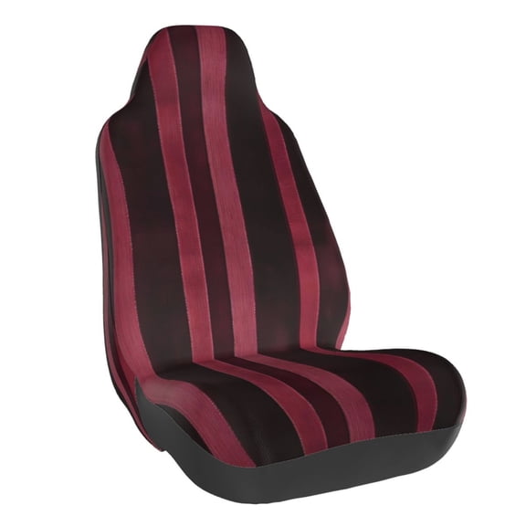 Car Seat Cover Set (1-Piece) Front Seat Cushion Cover Elastic Breathable Seat Pad Universal Fit For Women & Men Suv, Truck, Van Car Seat Cover Accessories Maroon Stripe_2