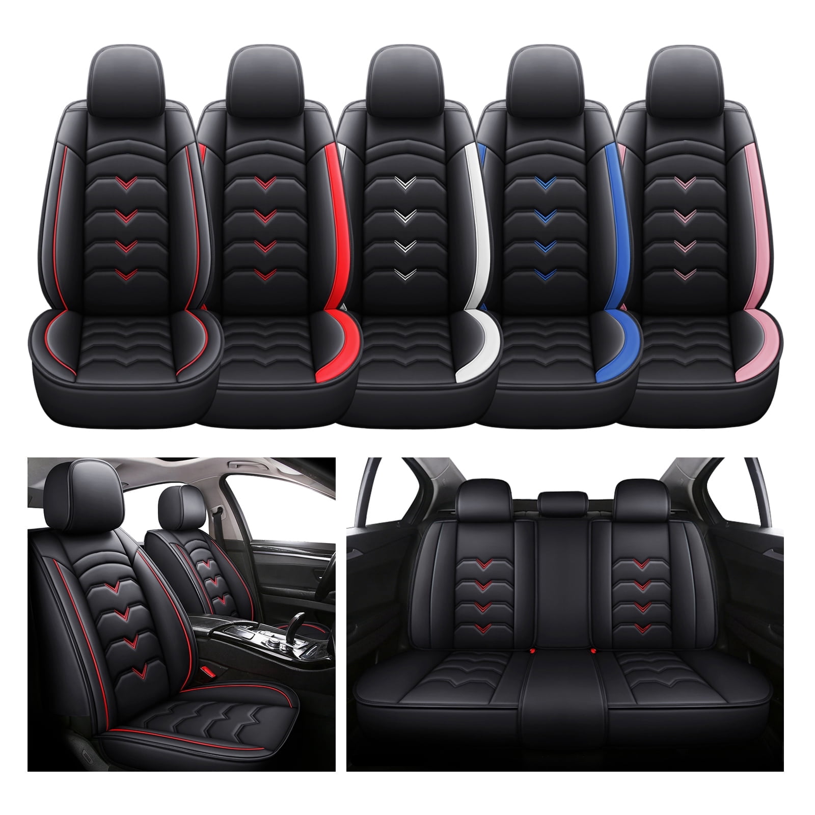 Car Seat Cover for Subaru Crosstrek 2013-2026, Waterproof PU Leather Seat Cushion Protector for Forester Outback Impreza Legacy WRX and More Subaru Models